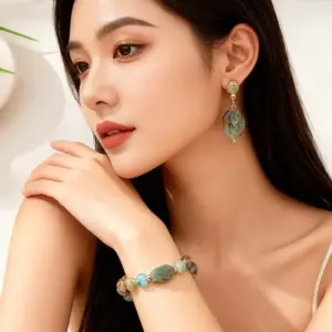 Wholesale Bohemian Geometric Acrylic Bracelets For Women Featuring Electroplated KC Golden Plated Beaded Cord String Design