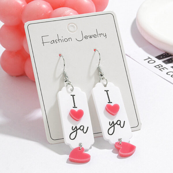 oly-eb61ac29d6ffaf3674e7f5dd7d4fce0a Wholesale Valentine's Day earrings series English letters acrylic I love you love earrings
