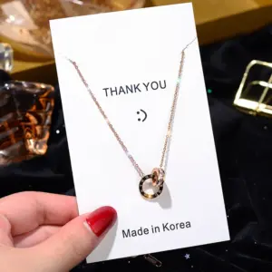 1531# Titanium Steel Double Ring Necklace
