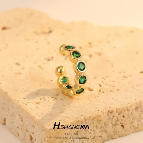 Wholesale For Women Clip Earrings In Copper With Zircon Inlay, 14K Real Gold Plated Finish