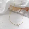 Wholesale PVD Coated Real Gold Plated 18K Gold Round 304 Stainless Steel Korean Style Waterproof Non Tarnish 304 Stainless Steel Necklace Pendant