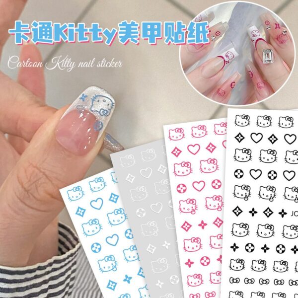 oly-eb97f04b55eaab28eaaf00b9a7b66fba Wholesale Nail Art Stickers Cartoon Cute Cat Small Decorations Sweet Cool Color Nail Stickers OLY Exclusive