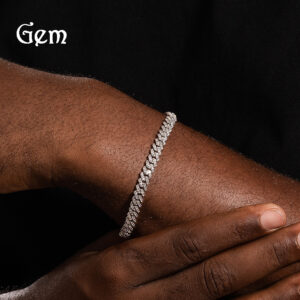 Wholesale Copper-set zircon rhombus bracelet Cuban bracelet