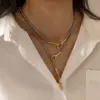 Wholesale Asymmetrical Irregular Necklace For Women In 304 Stainless Steel With 18K Real Gold Plated PVD Coated Finish And Twisted Chain