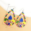 oly-ebbb6f49d7f18396c6c84cead4caca3c Wholesale carnival earrings, hollow teardrop mask clown earrings, personalized hip-hop party set