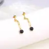 Wholesale Vacuum Plating Real Gold Plated Splicing 304 Stainless Steel Elegant Streetwear Waterproof Non Tarnish Drop Earrings