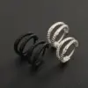 Wholesale Double Layer Silver Earrings Unisex Trendy Design High-End Sensation Men's Personality Women's Fashion Simple European Style Accessories