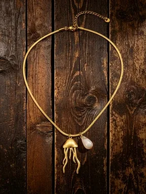 Wholesale Waterproof Non Tarnish Animal Necklace For Women, 18K Real Gold Plated 304 Stainless Steel With Zircon Inlay And Box Chain