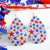 oly-ebdba965c26943d80f97a98618829c4f Wholesale Shiny Independent Day Earrings Dyed Patriot Hearts Star American Geometric Pattern Leather Ear Rings For Women Trendy Style