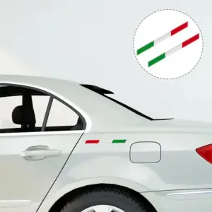 Wholesale Decorative Italian Tricolor Flag Epoxy Resin Sticker 3D Motorcycle Vest Body Sticker Striped Festival PET Material