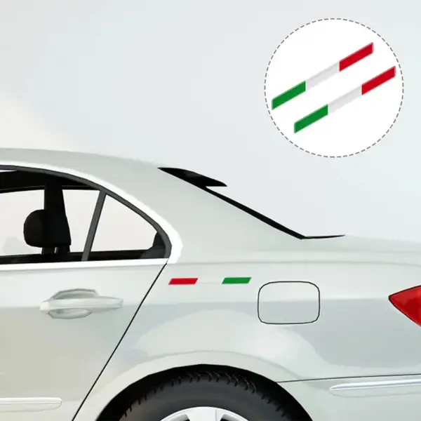 Wholesale Decorative Italian Tricolor Flag Epoxy Resin Sticker 3D Motorcycle Vest Body Sticker Striped Festival PET Material