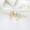 Wholesale Snowflake Stud Earrings For Women With Copper And Zircon Inlay, Featuring 925 Sterling Silver Posts, Perfect For Wedding