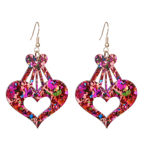 Wholesale  Love Series Earrings Sweet Romantic Colorful Shiny Love Creative Earrings Valentine's Day Gift