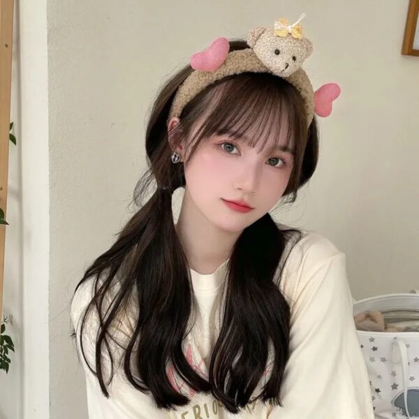 Wholesale Cute Three-Dimensional Love Bear Hair Band Cyber Celebrity Plush Bear Ear Wash Face Hair Band Hair Band Hair Accessories Women