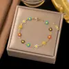 Wholesale PVD Coated Real Gold Plated Printing Titanium Steel Sweet Waterproof Non Tarnish Bracelets Necklace