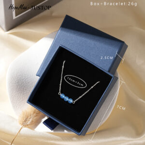 Aquamarine 925 silver plated bracelet [boxed]
