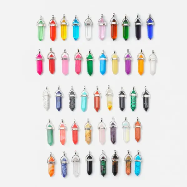 Wholesale Fashion Geometric Natural Stone Polishing Pendant Necklace