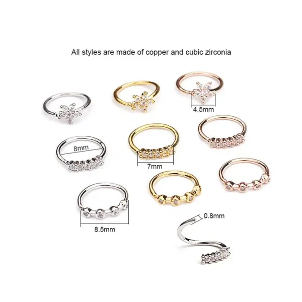 Wholesale Fashion Flower Copper Nose Pin