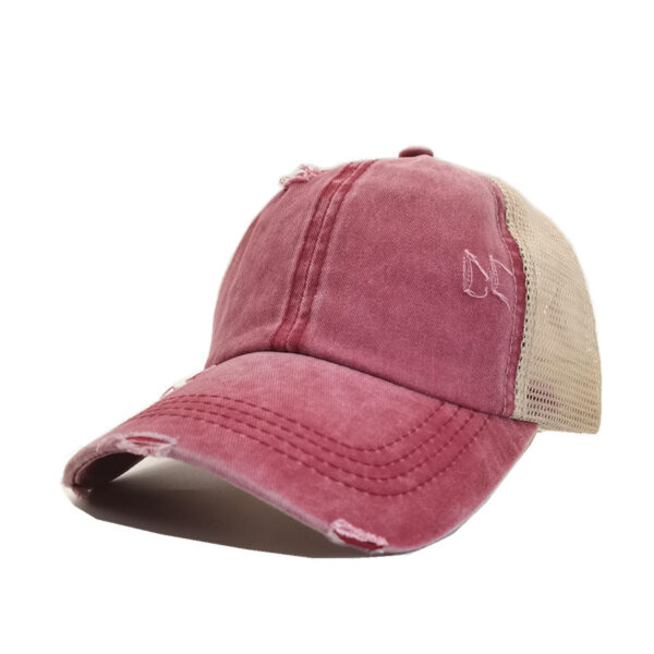 oly-ec1397729d4a7c03aee39da59a16f54c Wholesale Cross Mesh Washed Ponytail Baseball Cap Women's Summer Spring and Autum Light Plate Old Outdoor Sun Protection Cap Peaked Cap