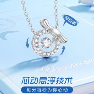 Wholesale Sanrio Hello Kitty Necklace Schoolgirl Valentine's Day Gift Beating Heart ins Simple Niche Design Necklace