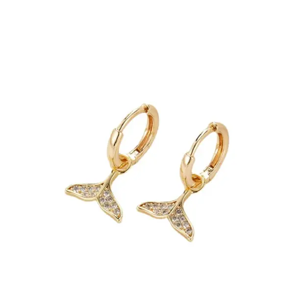 Wholesale Animal Clip Earrings For Women With Copper Posts, Electroplated 14K Real Gold Plated And Artificial Gemstone Inlay