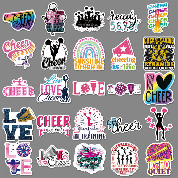 oly-ec1ac62cfd9e849cef925fbdae8a0b7f Wholesale 50 Cheerleading Gymnastics Graffiti Sports Decoration Water Cup Luggage Notebook Graffiti Stickers