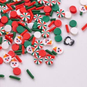 Christmas red and green discs + candy + santa claus / 10g a pack