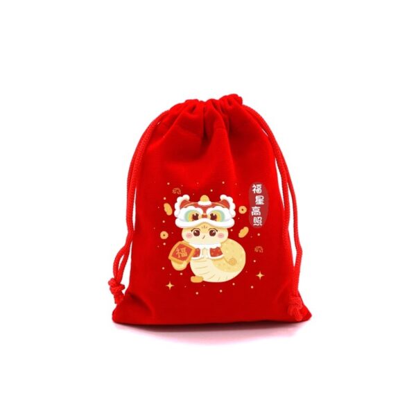 Wholesale Year of the Snake Red Gift Bag Candy Bundle Storage Bag Year Gift Drawstring Packaging Bag