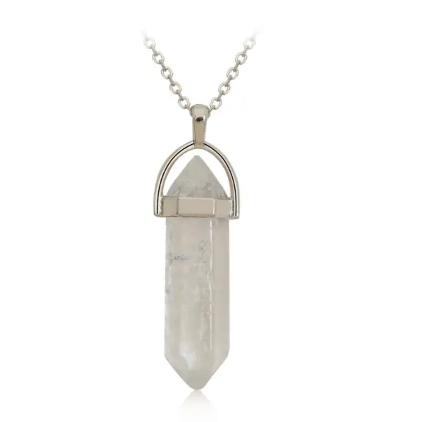 Wholesale Fashion Geometric Natural Stone Polishing Pendant Necklace