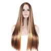 Wholesale wig ladies brown gold gradient long straight hair rose net wig set a generation of hair
