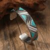 Wholesale retro Bohemian ethnic turquoise bracelet women's simple personality open bracelet jewelry