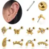 Wholesale 1 Piece Ear Cartilage Rings & Studs Vintage Style French Style Simple Style Star Wings Butterfly 316L Stainless Steel Copper Waterproof Non Tarnish Surgical Steel Zircon