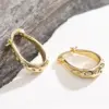 Wholesale Three-dimensional Geometric Earrings For Women In Copper With KC Golden Water Plating And 0.03µm Thickness