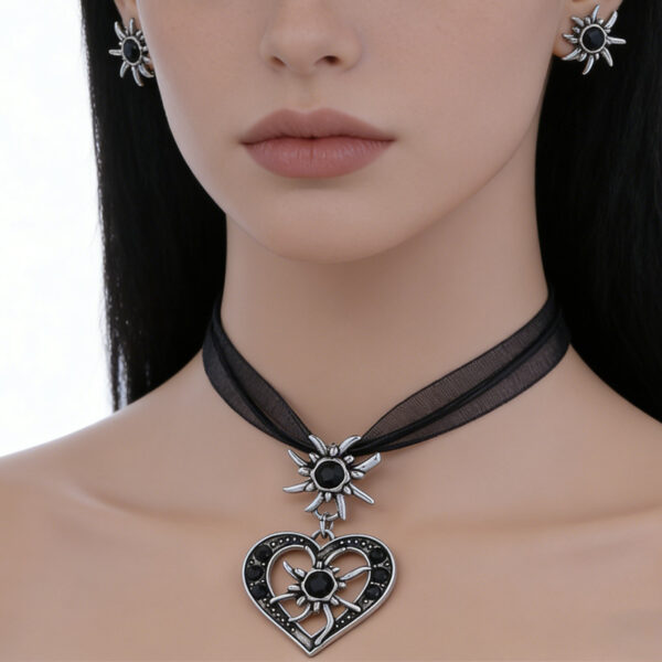 oly-ec752f3ed81be2b3ab248c688aa82c8e Wholesale Alloy Vintage Diamond-Studded Heart Necklace Set with Beer Festival Edelweiss Design