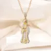 Wholesale Human Pattern Enamel Pendant Necklace For Adults In 304 Stainless Steel With KC Golden Water Plating And Rhinestones