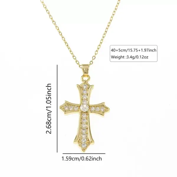 Wholesale Fashionable INS Style Simple Geometric Cross Pendant Necklace Suitable For Women's Daily Wear, Parties, Shopping, Or Dinners