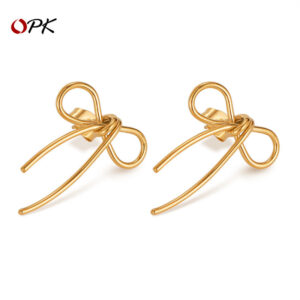 oly-ecac9a2049cefdbd46c295139ba25ce1 Wholesale Ins Niche Creative Design Earrings Women's Accessories Fashion All-match Simple Style Stainless Steel Bow Jewelry