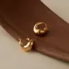 Wholesale Round Irregular Women's Earrings Multifunctional Copper Plated 18K Gold Geometric Glass Gemstone Jewelry
