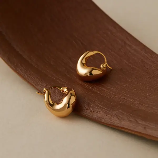Wholesale Round Irregular Women's Earrings Multifunctional Copper Plated 18K Gold Geometric Glass Gemstone Jewelry
