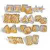 oly-ecbf0f20beb5305f092bf752c4bbb868 Wholesale 304 Stainless Steel Geometric PVD Coated Real Gold Plated Elegant Simple Style Classic Style Waterproof Non Tarnish Mixed Color Plating Ear Studs