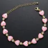Wholesale Fashion Devil's Eye Heart Shape Copper Bracelets Enamel Inlay Artificial Gemstones Copper Bracelets