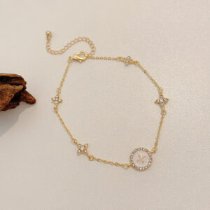 D005 Gold-Round Cross Bracelet