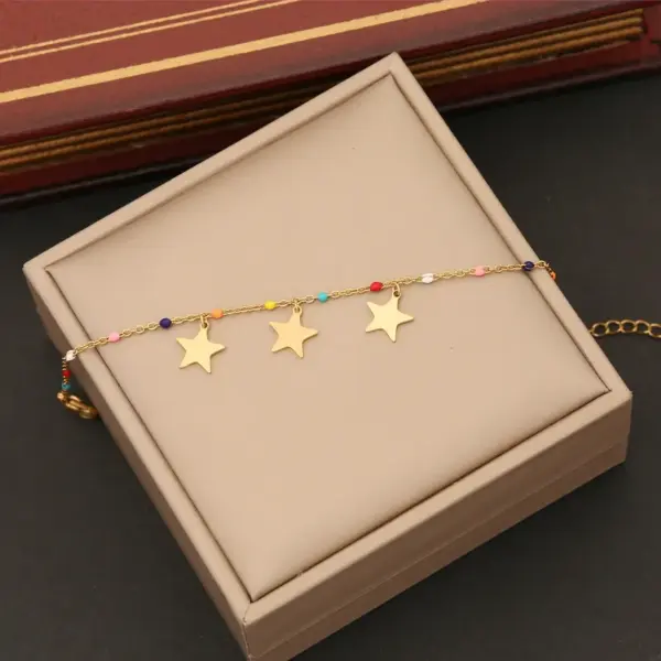 Wholesale PVD Coated 18K Gold Real Gold Plated Star Heart Shape Butterfly Stainless Steel Artistic Commute Waterproof Non Tarnish 304 Stainless Steel Bracelets