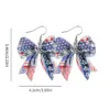 Wholesale Retro White Acrylic Bow Tie Print Drop Earrings For Women With 304 Stainless Steel Ear Pins