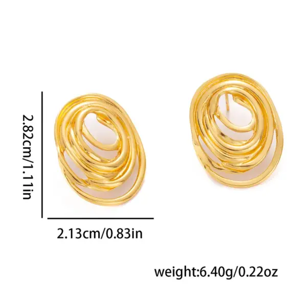 Wholesale Elegant Geometric Texture Line Splicing Design Sensation Style Earrings Stainless Steel Hypoallergenic