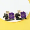 Wholesale Creative Commemorative Kate Middleton Memorial Brooch Horse Purple Poppy Fashion Accessories Zinc Alloy Letter Pattern Pin