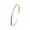 Wholesale Couple Circle Enamel Copper Bangle With Zircon Inlay In Simple Style