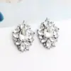 oly-ed1571b3a9b3ec0465af914dc33c4baf Wholesale Asymmetrical Irregular Stud Earrings For Women With May Birthstone Emerald In Golden Plated Zinc Alloy And Acrylic Inlay