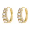 Wholesale Heart Shape Earrings For Women With 925 Sterling Silver Posts, Copper Base, And 14K Real Gold Plated Finish Featuring Zircon Inlay