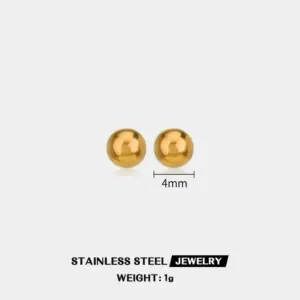 Gold stud earrings-4mm (Marking S999)